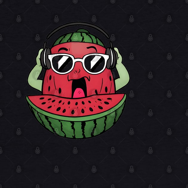 Watermelon with headphones by Hacienda Gardeners